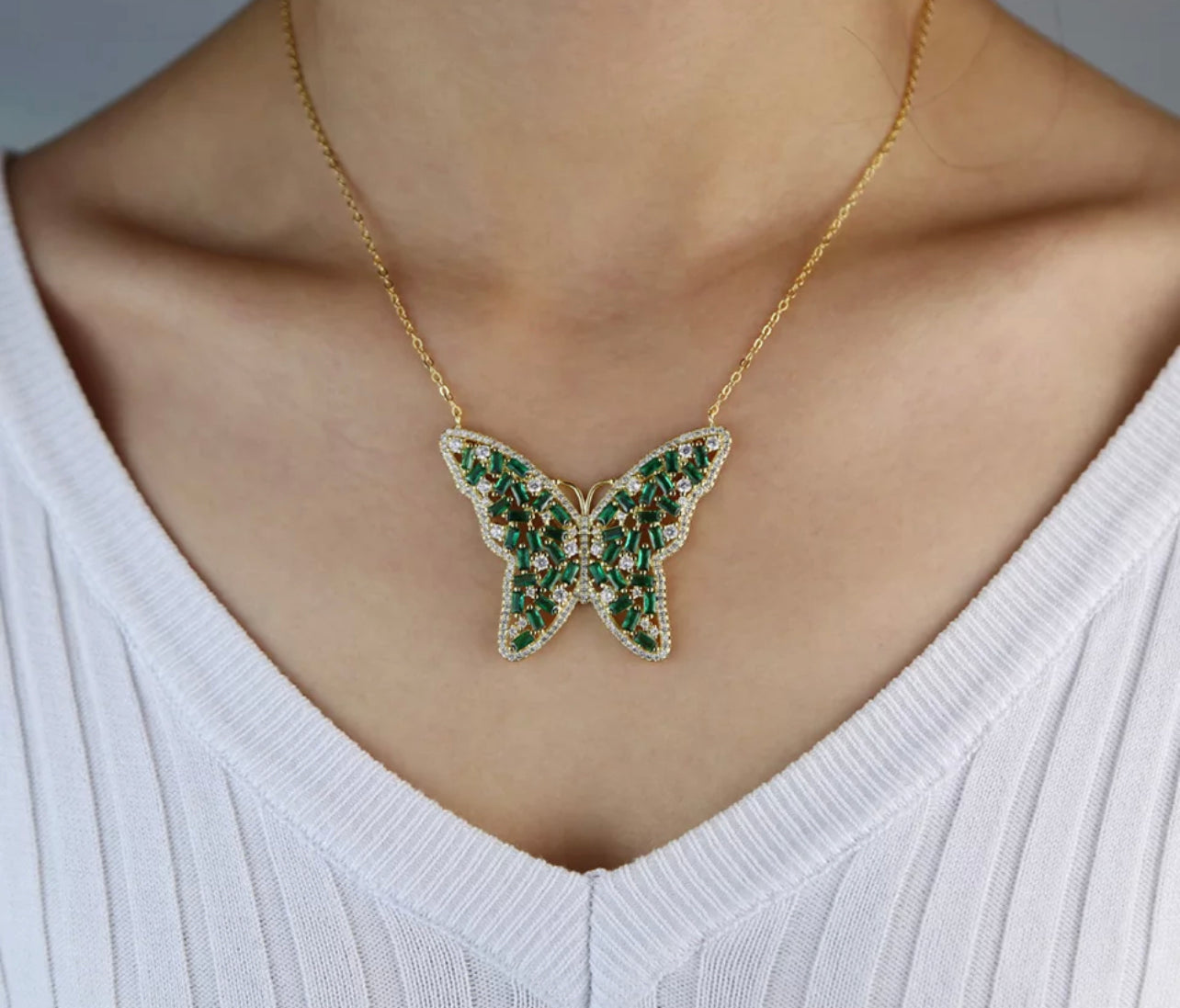 Green Butterfly Necklace