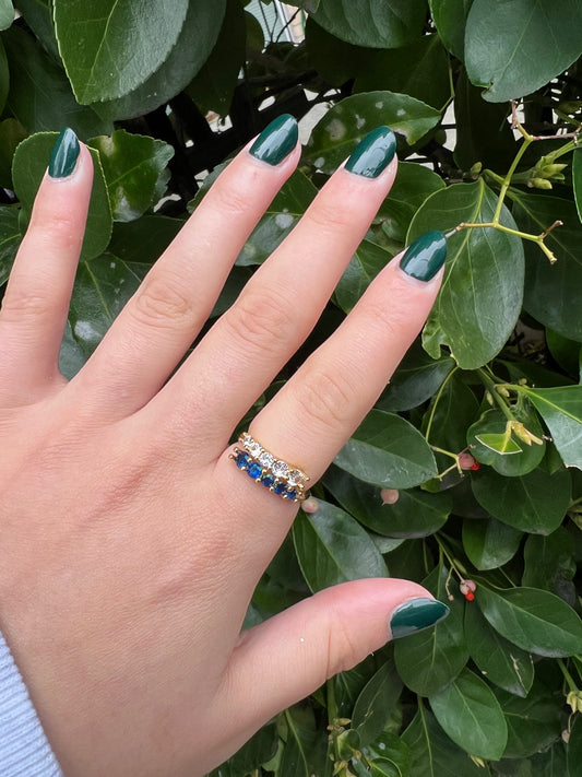 Half &  Half Sapphire Ring