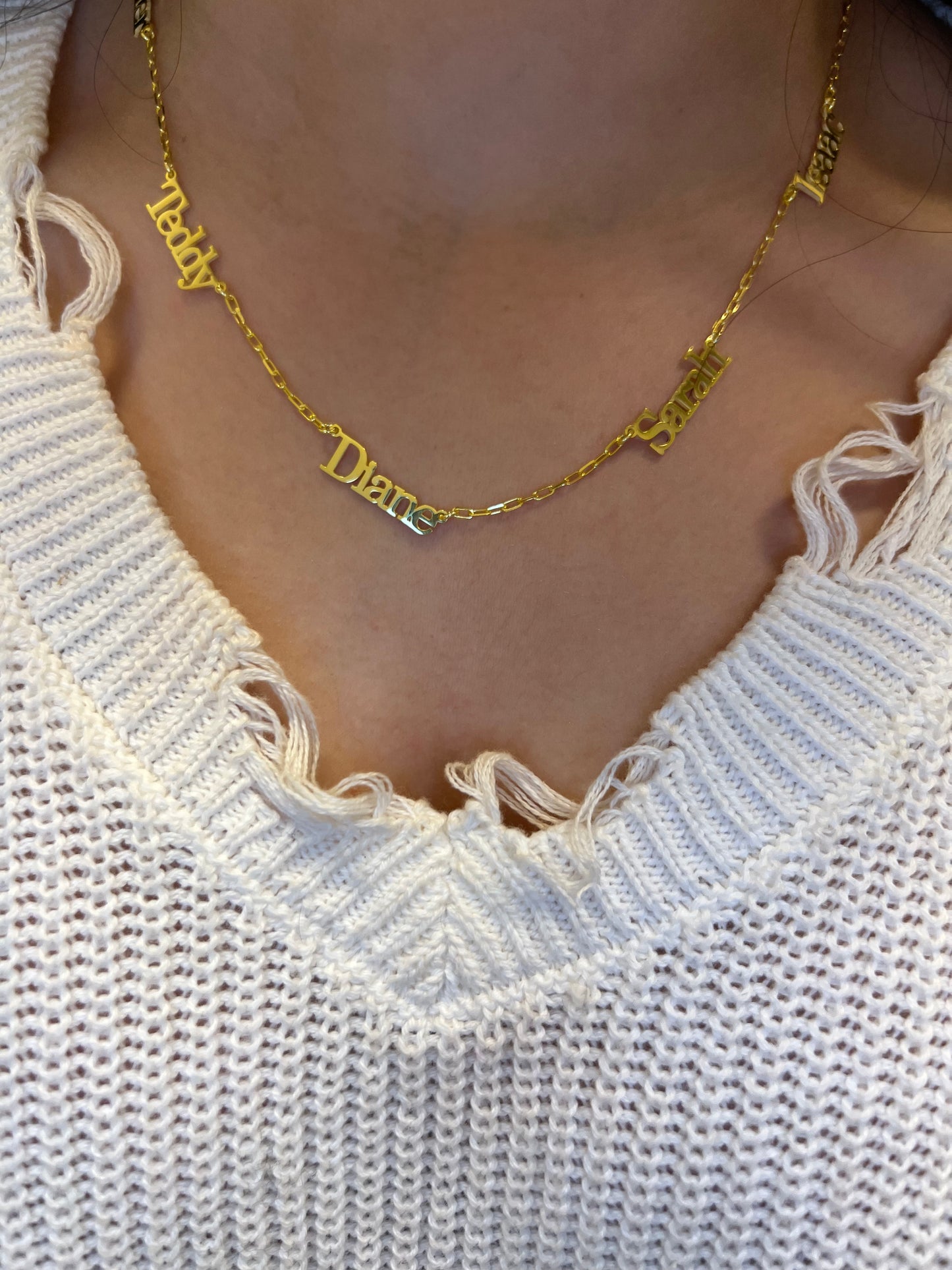 925 Children name necklace (Paperclip chain)