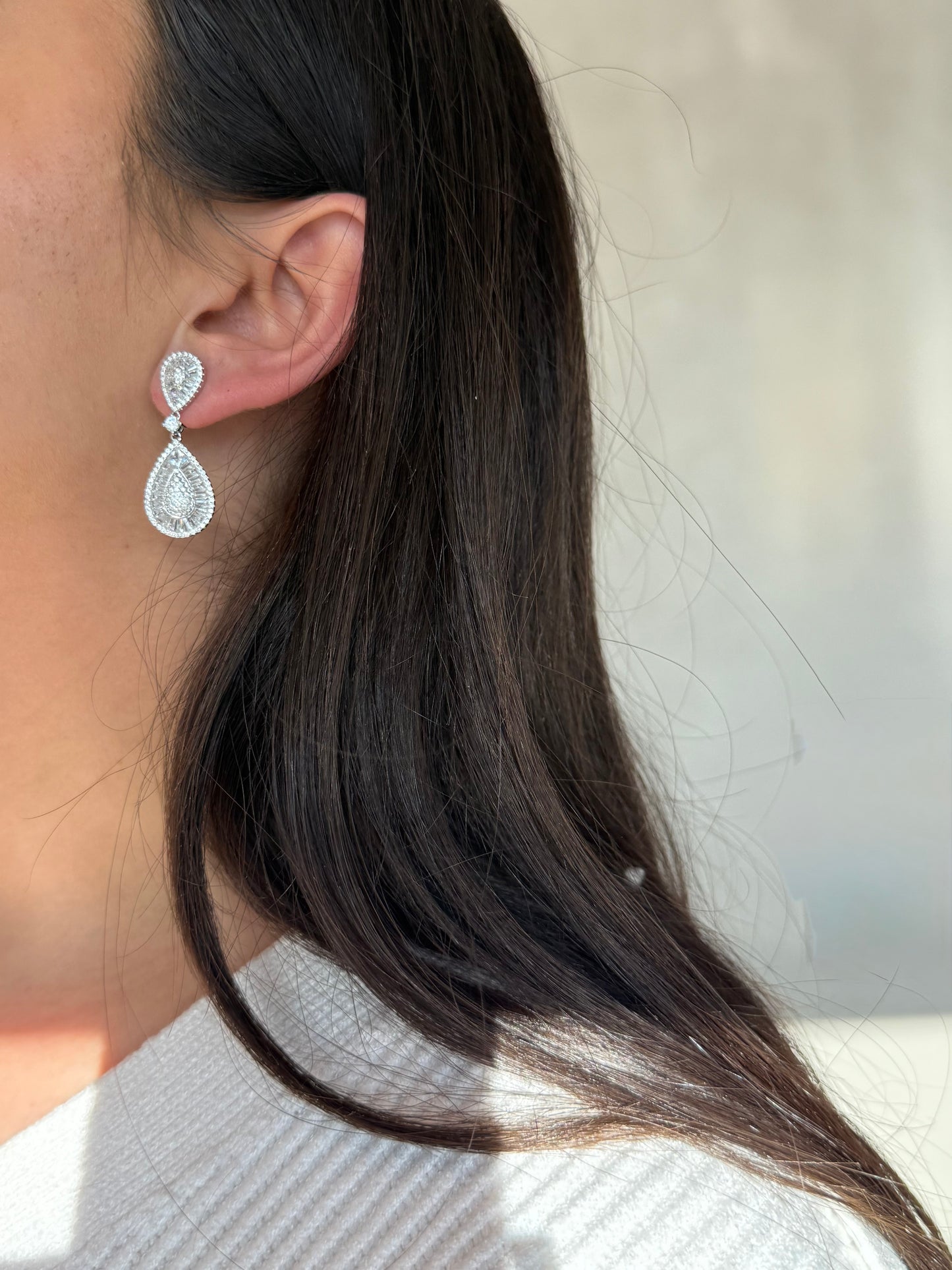 Tear Drop Emerald Cut Earrings