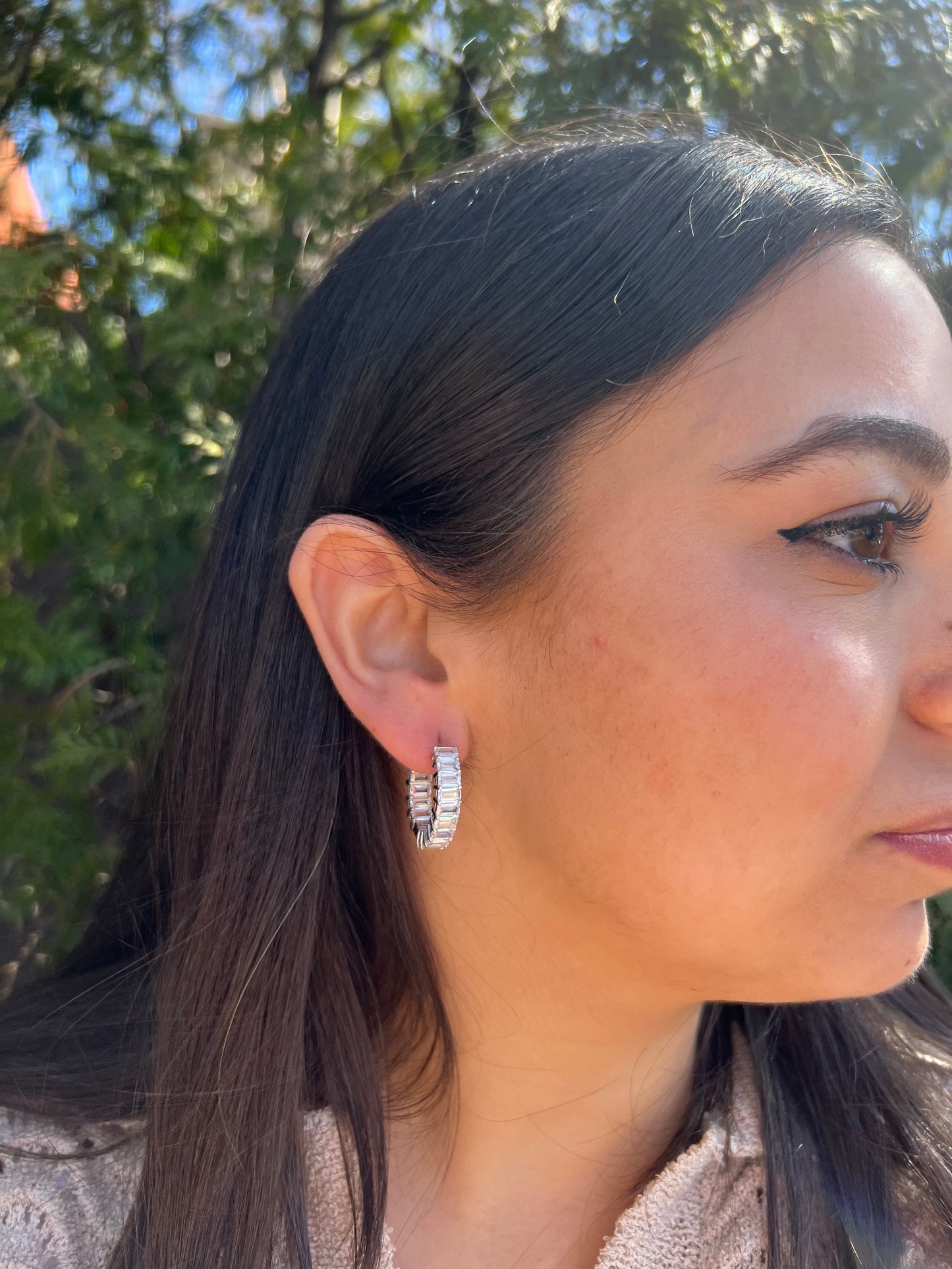 Crystal Cascade Hoop Earrings