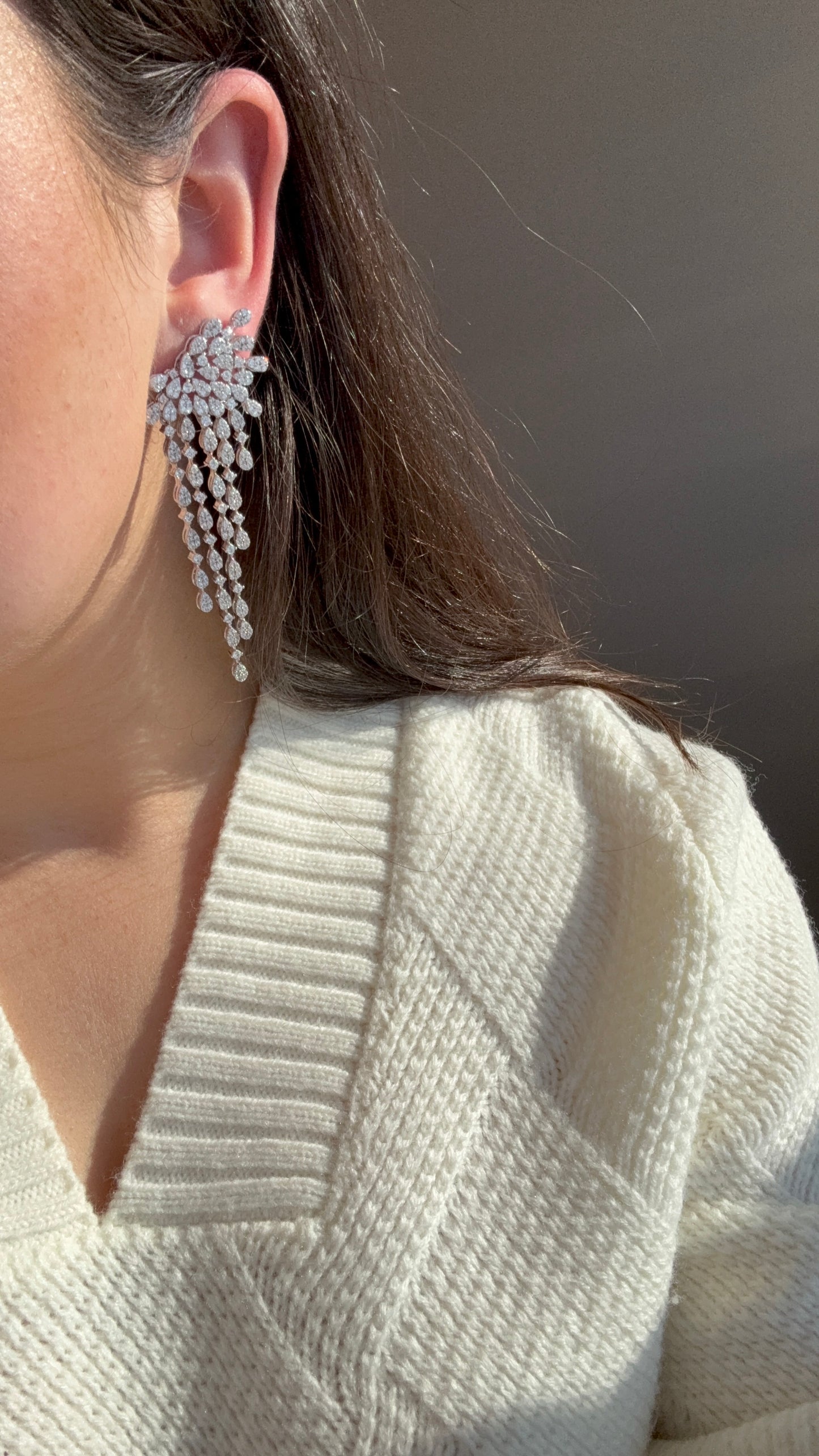 Crawler Cluster Hanging Earrings