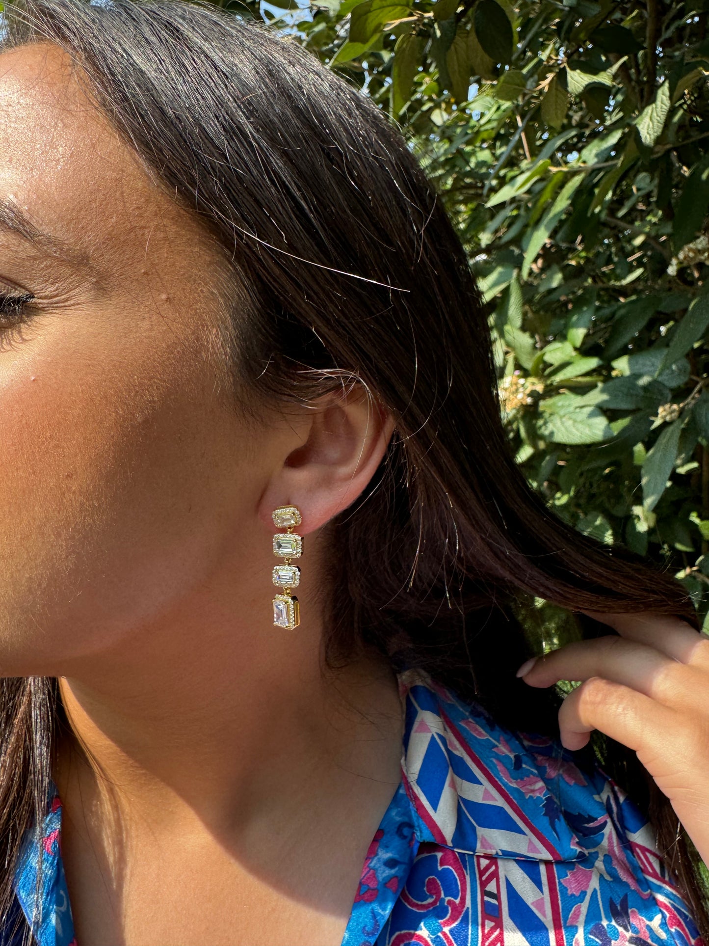 Radiant Sparkle Shaped Drop Earrings