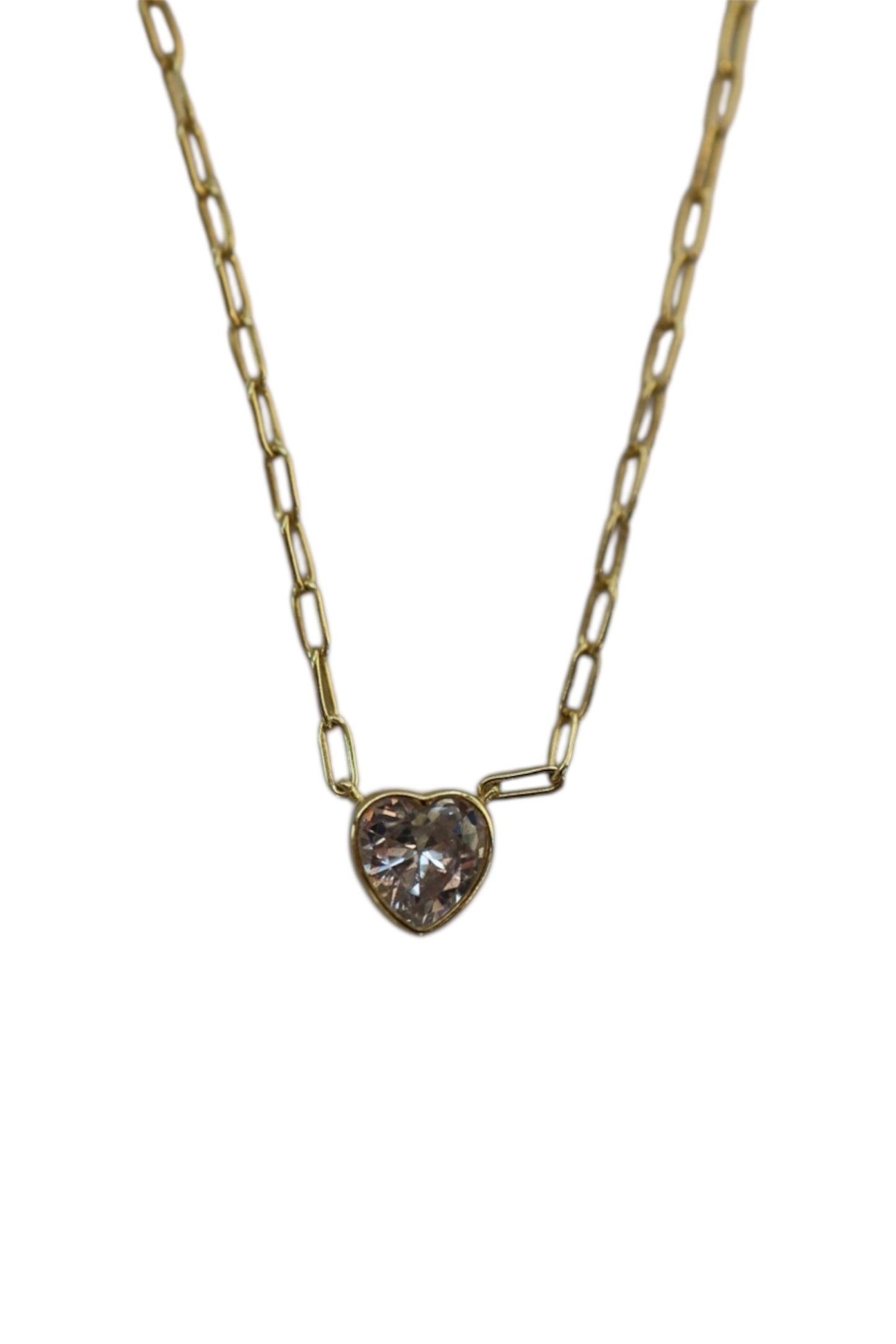 Heart paper clip necklace