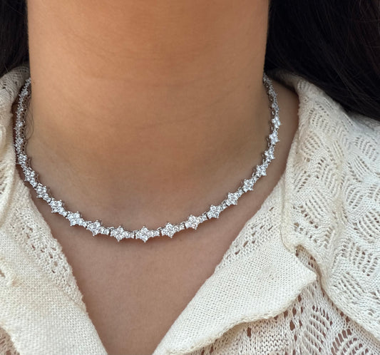 Cluster Tennis Necklace