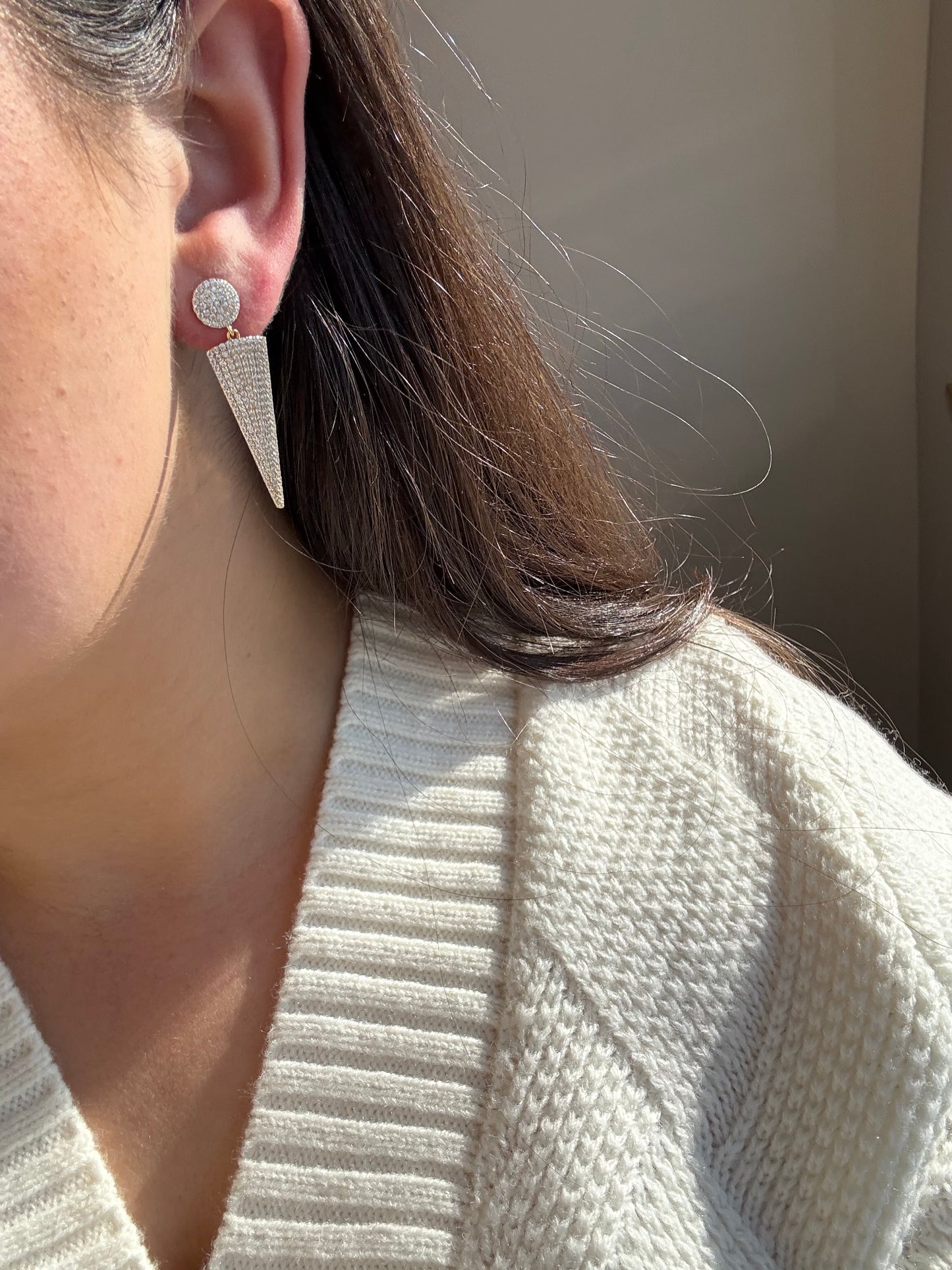 Ivory Edge Pavé Earrings