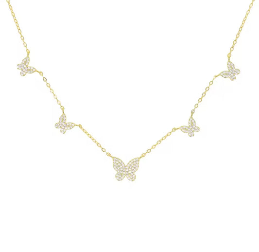 Scattered Butterfly Necklace