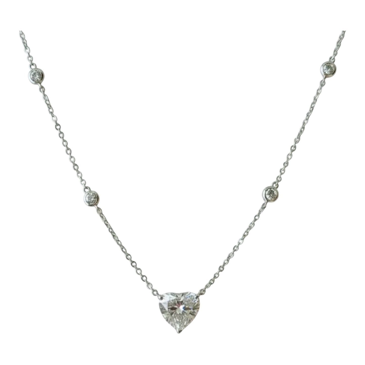 14KT Classique Heart Dazzle Lab Diamond Necklace