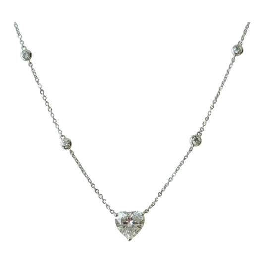 14KT Classique Heart Dazzle Lab Diamond Necklace