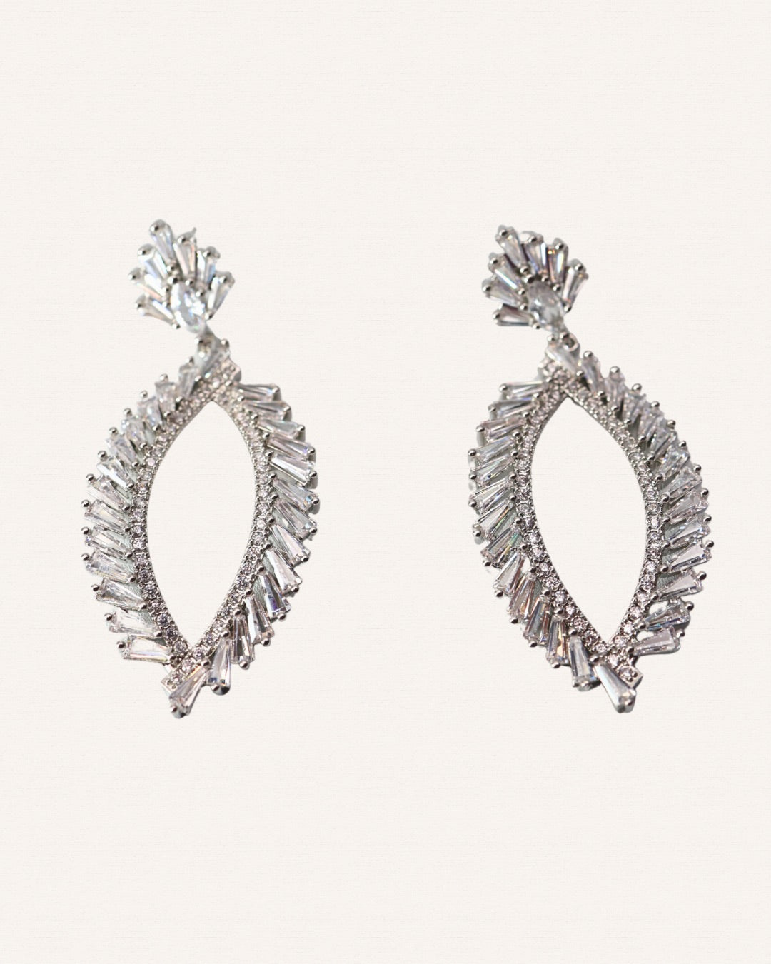 Emerald Cut Tear Drop Earrings