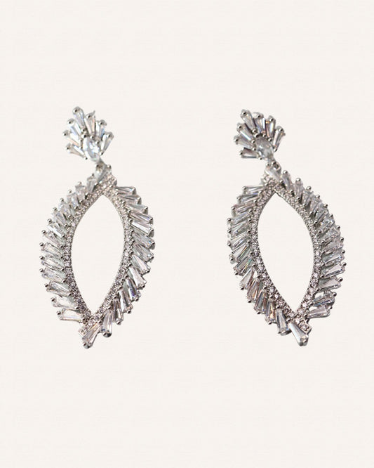 Emerald Cut Tear Drop Earrings