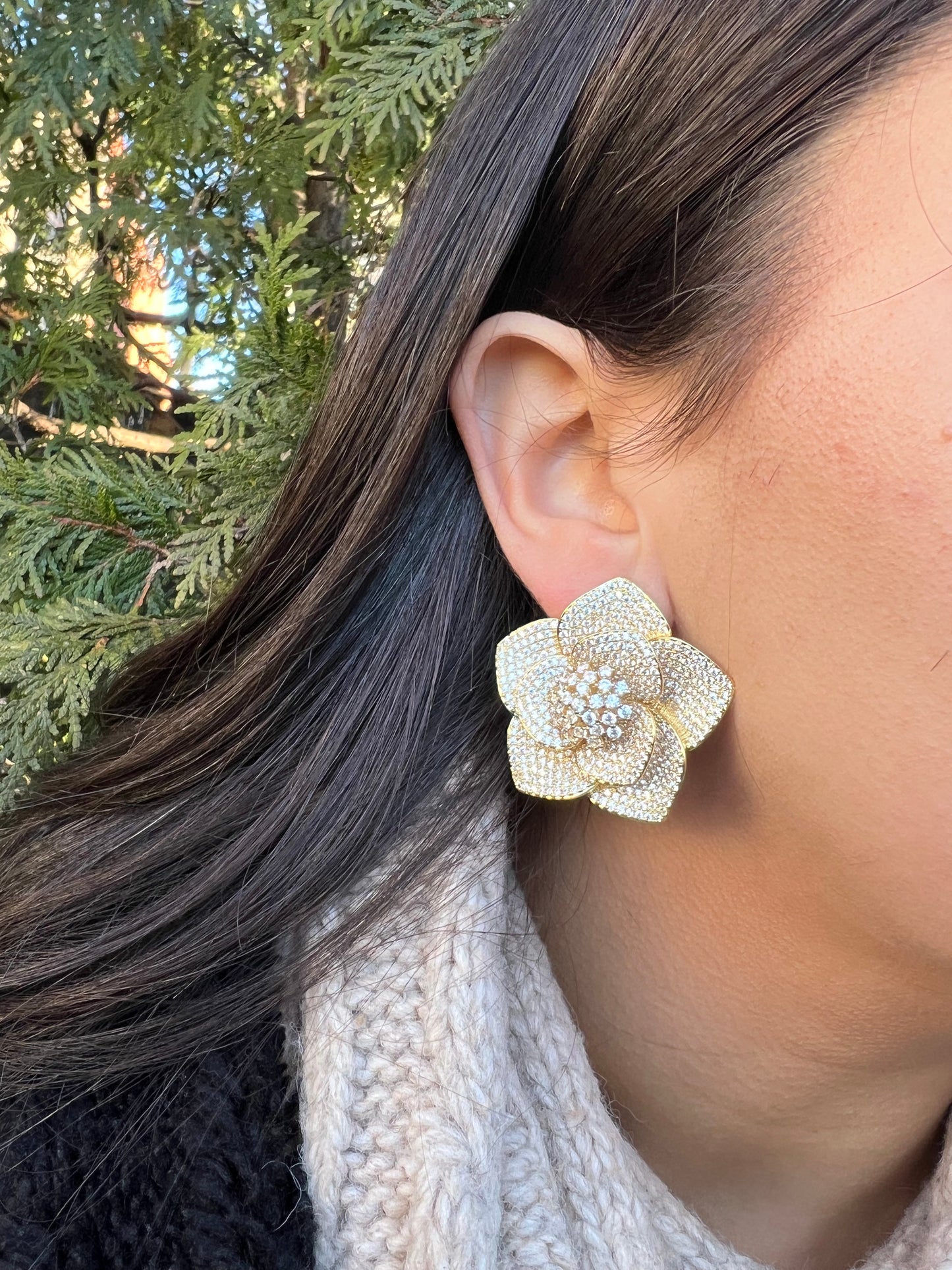 3D Large Flower Earrings