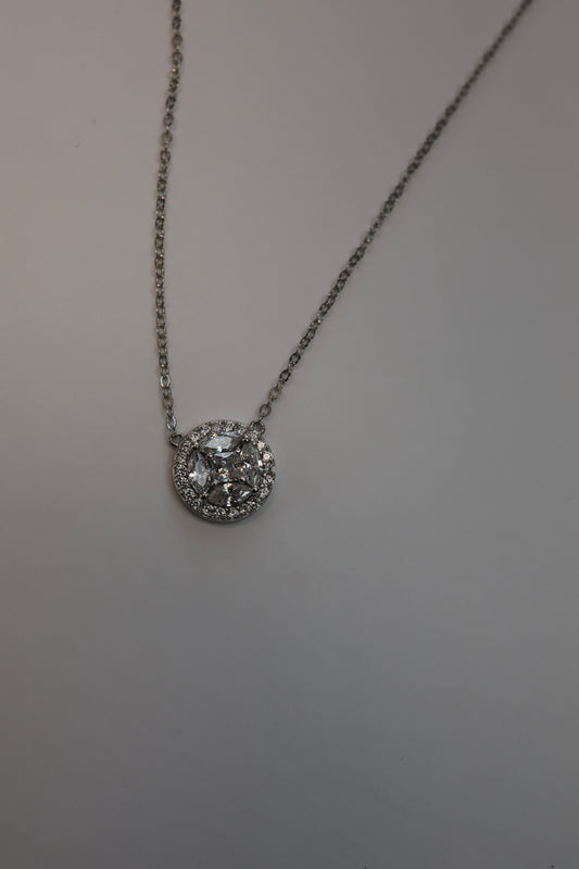 Mixed Shape Solitaire Floating Necklace