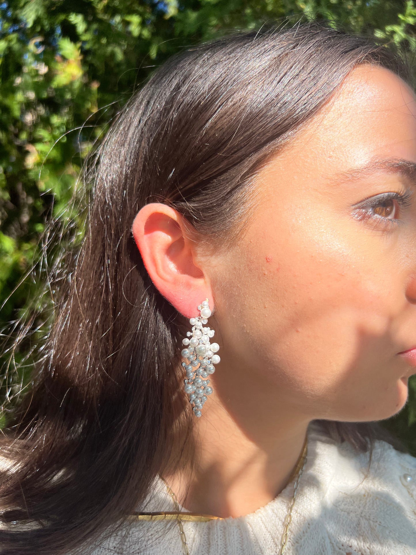 Cluster Pearl Earrings