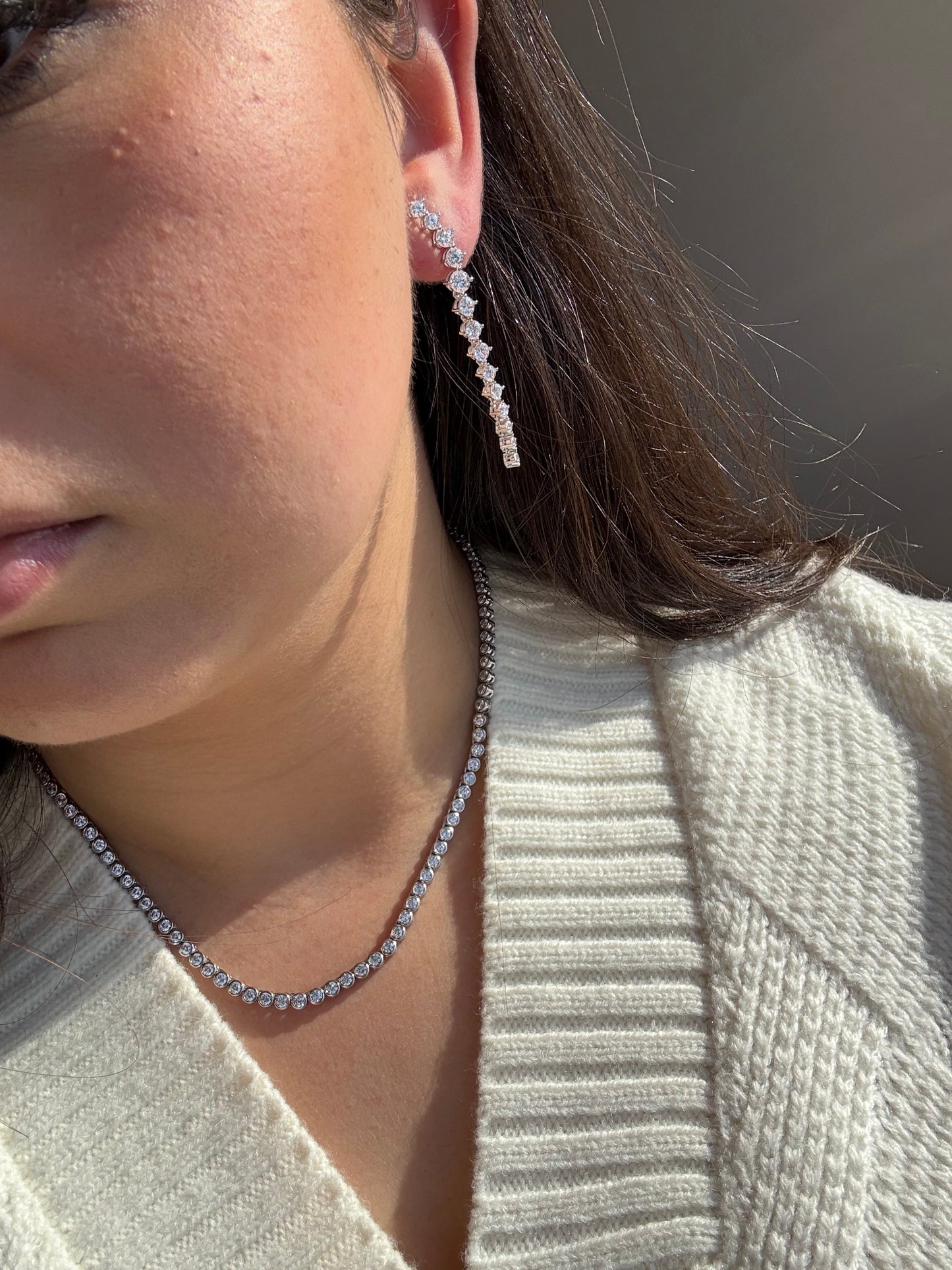 Silver Grace Drop Earrings