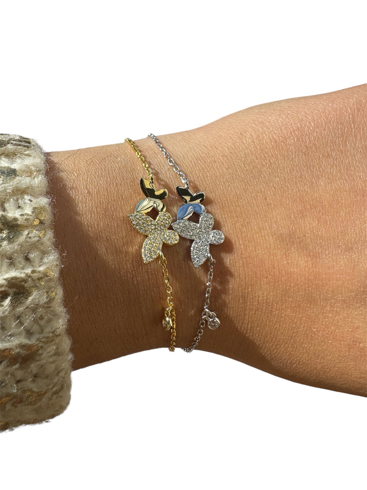 Butterfly Bezel Charm Bracelet