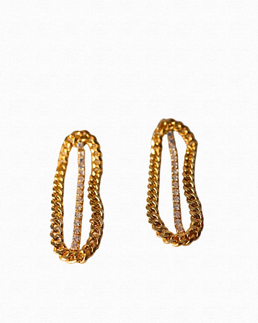 Chain X CZ Earrings