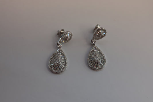Tear Drop Emerald Cut Earrings