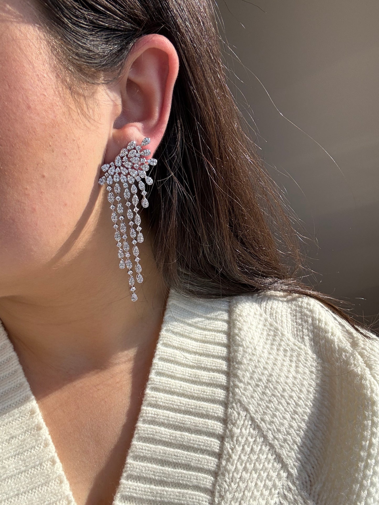 Crawler Cluster Hanging Earrings
