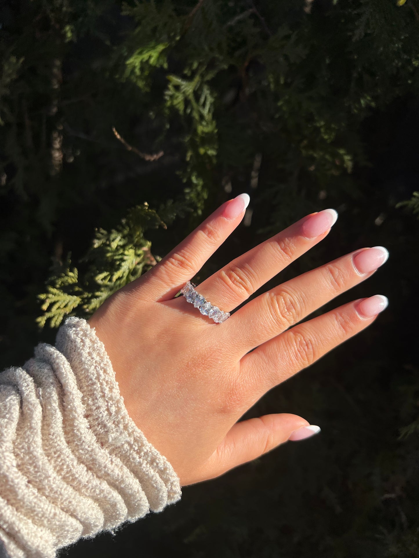 Luminous Pear Eternity Ring