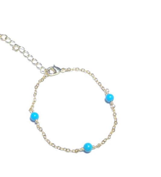 Kids Turquoise 5 bead Bracelet