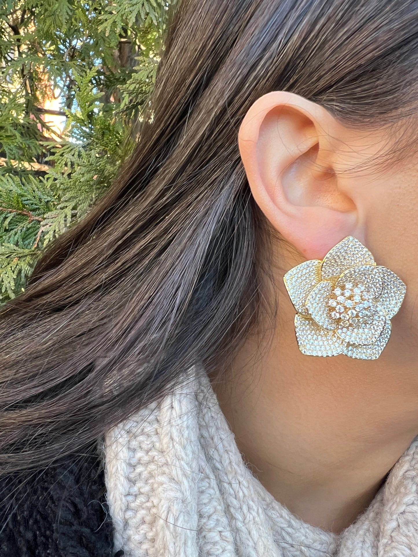 3D Large Flower Earrings