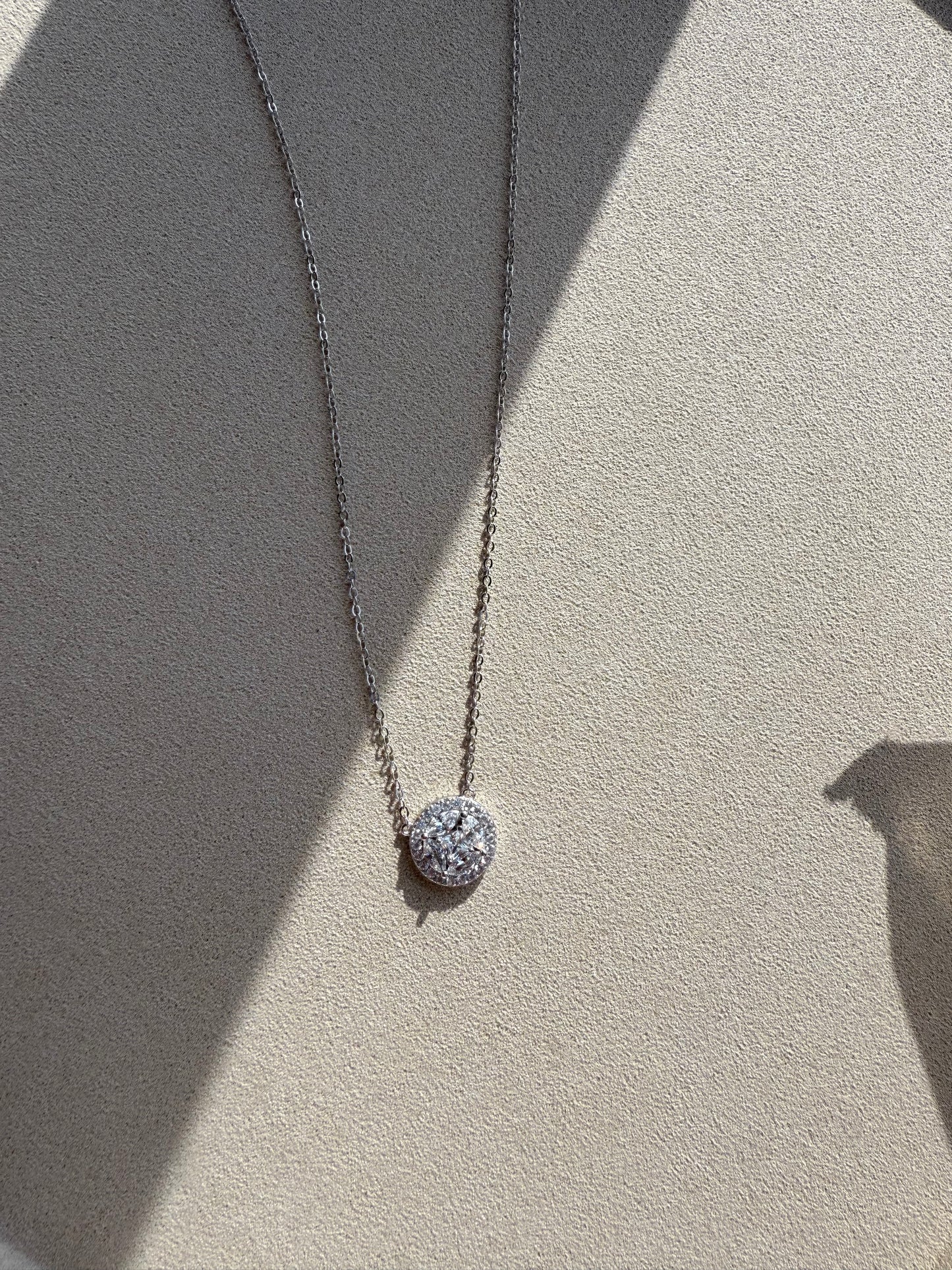 Mixed Shape Solitaire Floating Necklace