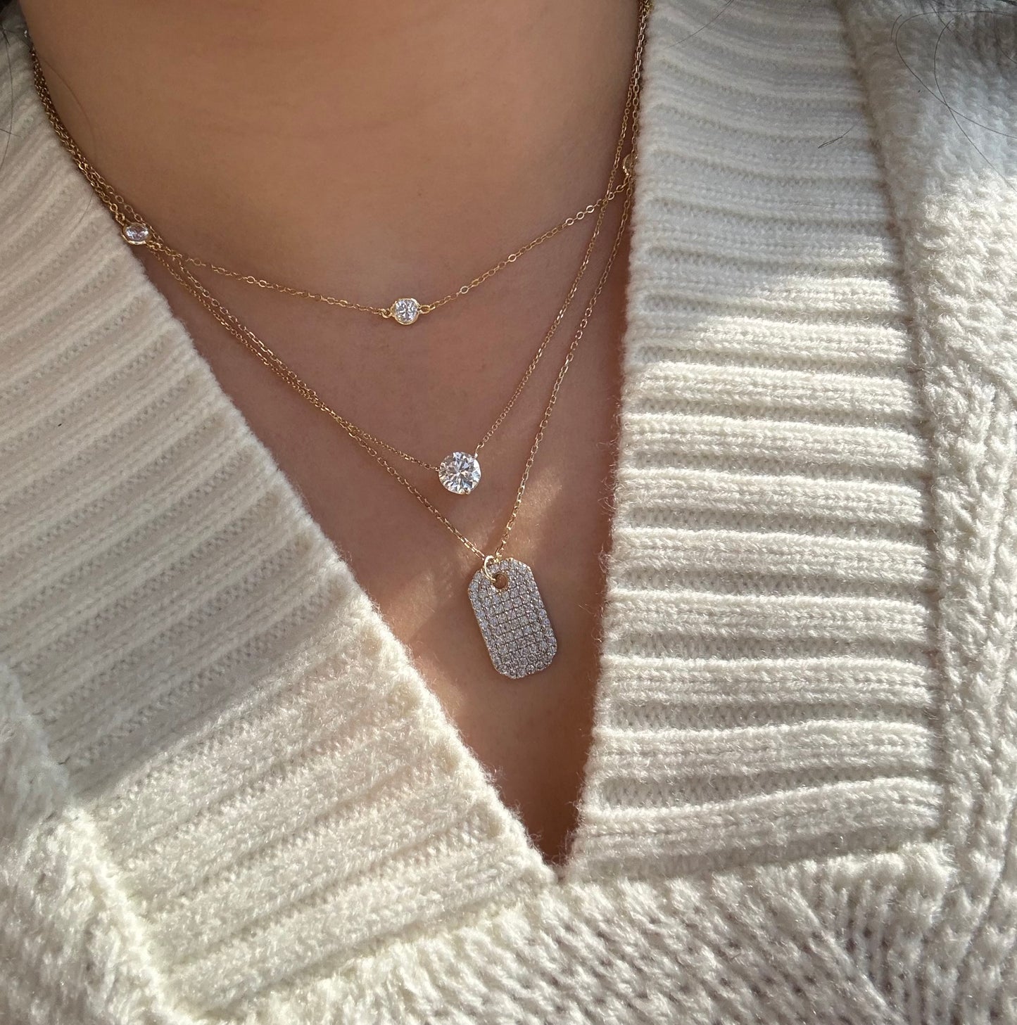 "Diamond" by the Yard Necklace