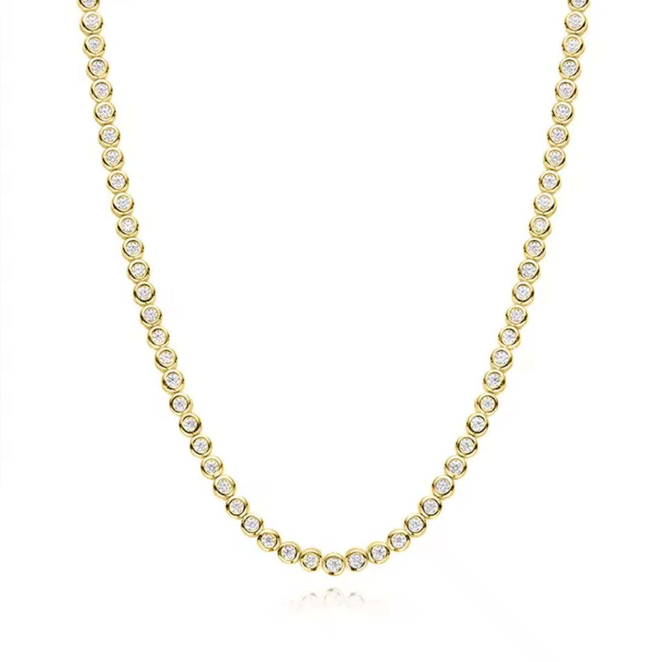 Luxe Bezel Tennis Necklace