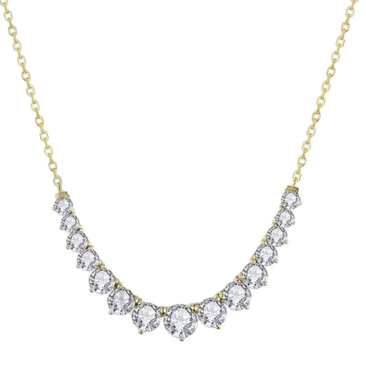 14KT Graduated Lab Grown Chic Necklace