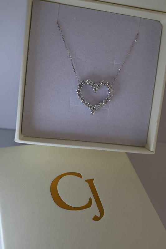 14K Lab Diamond Heart Pendant