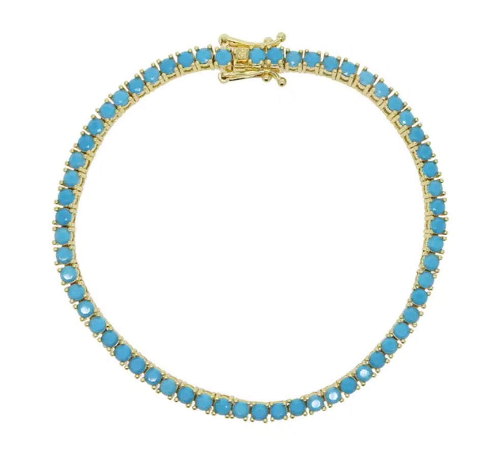 Turquoise Sparkle Tennis Bracelet