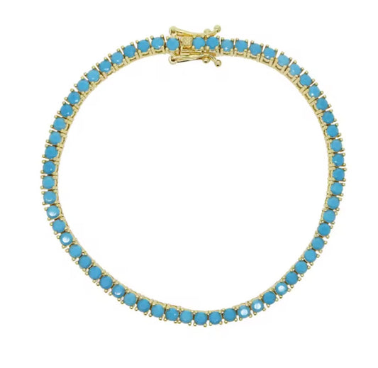 Turquoise Sparkle Tennis Bracelet