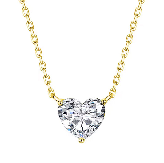 14KT Heart Lab Diamond Necklace