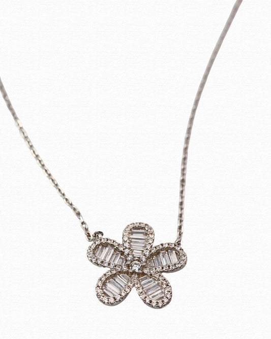 Emerald Cut Flower Necklace