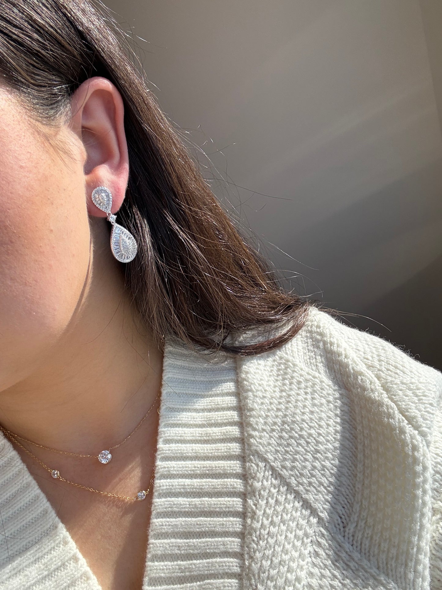 Tear Drop Emerald Cut Earrings