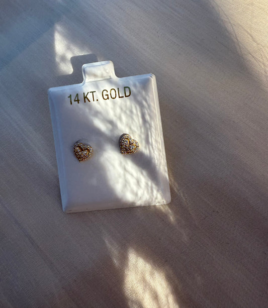14KT Heart Earrings