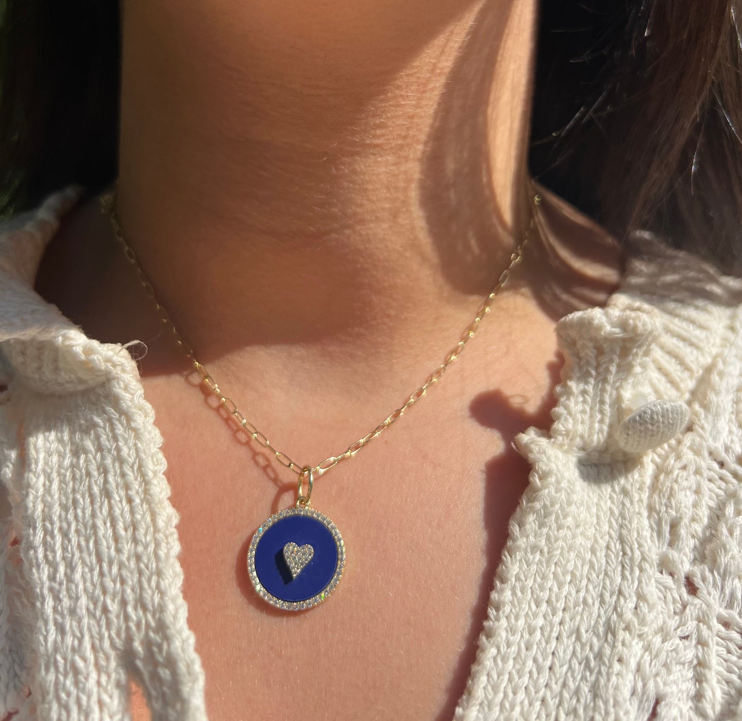 Blue Lapis Heart Charm Necklace