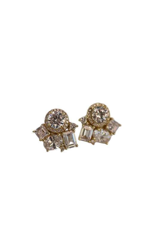 Cluster stone stud Earrings