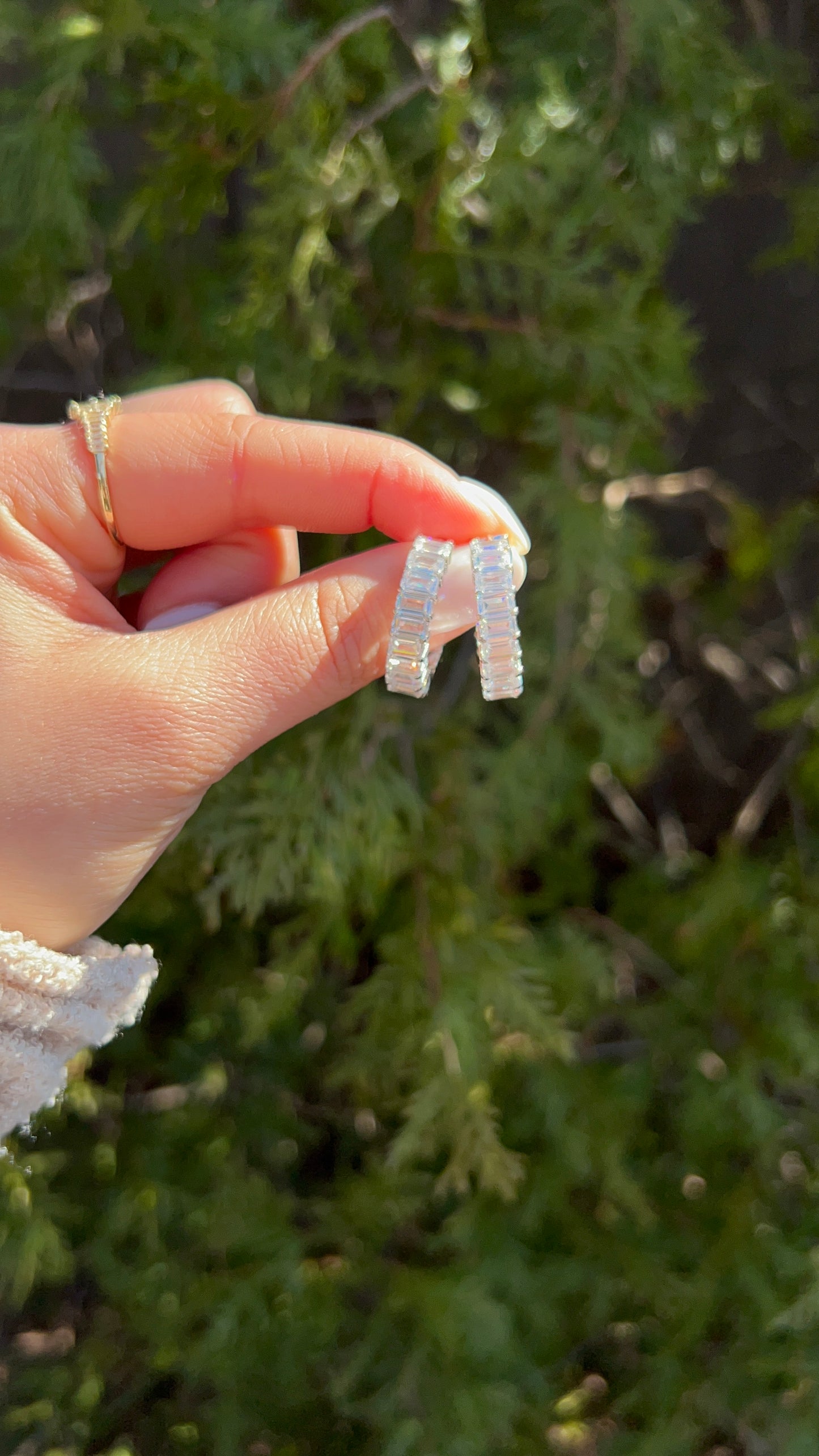 Crystal Cascade Hoop Earrings