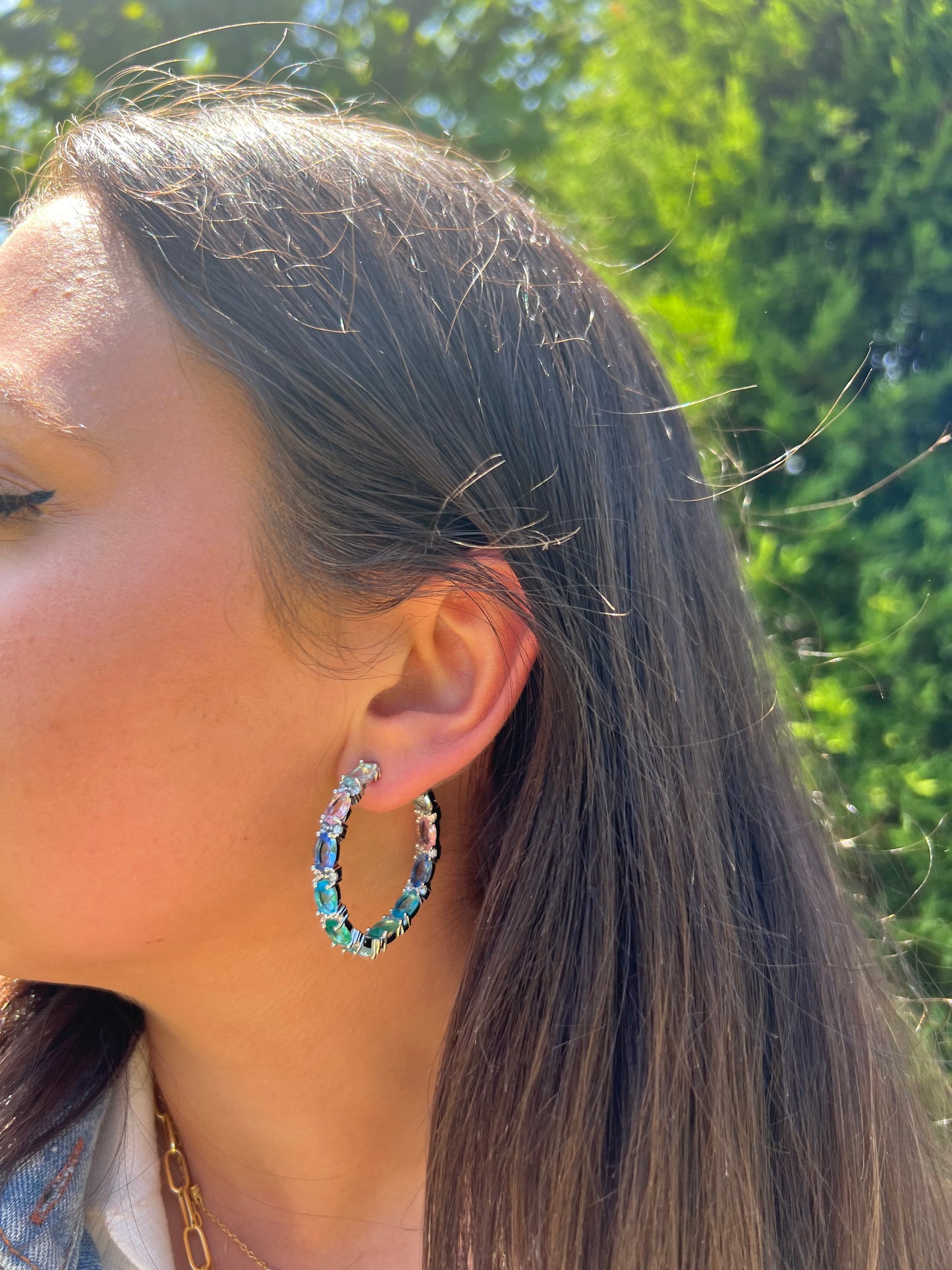 Multicolored Blue Topaz Earrings