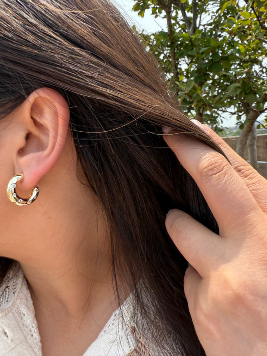 Cluster CZ Hoop Earrings
