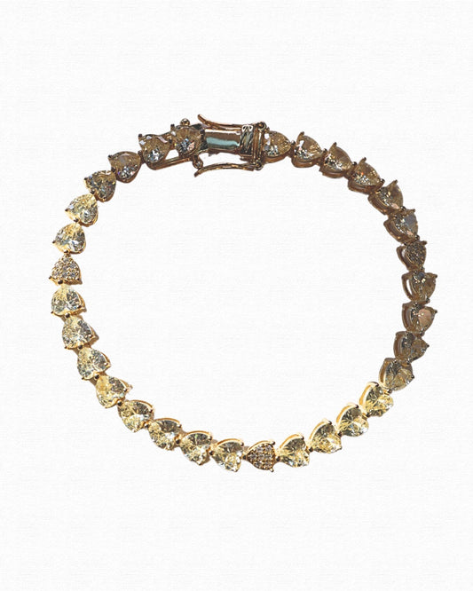Yellow Topaz Heart Bracelet