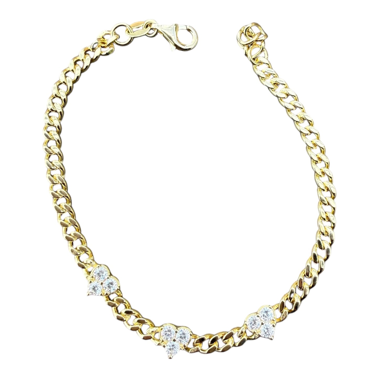 Cluster Heart Chain Bracelet
