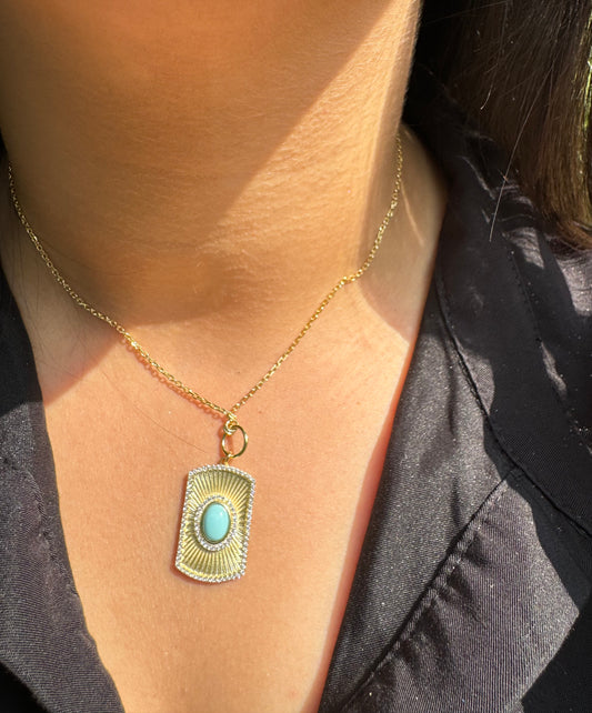 Turquoise Tag Necklace