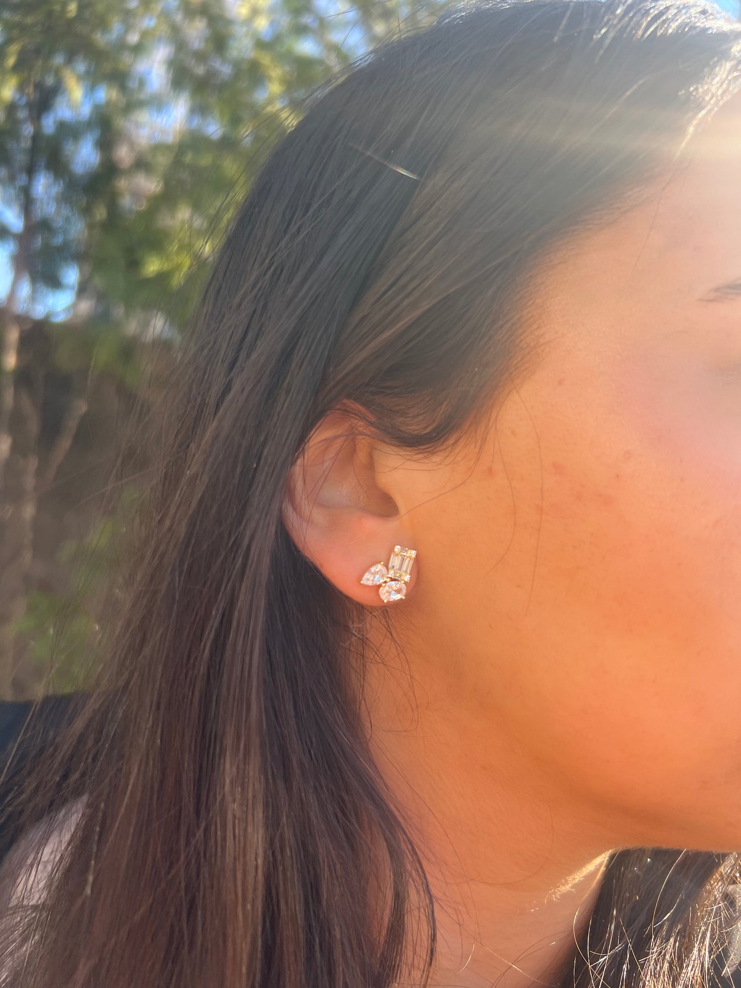 Petal Shaped Stud Earrings