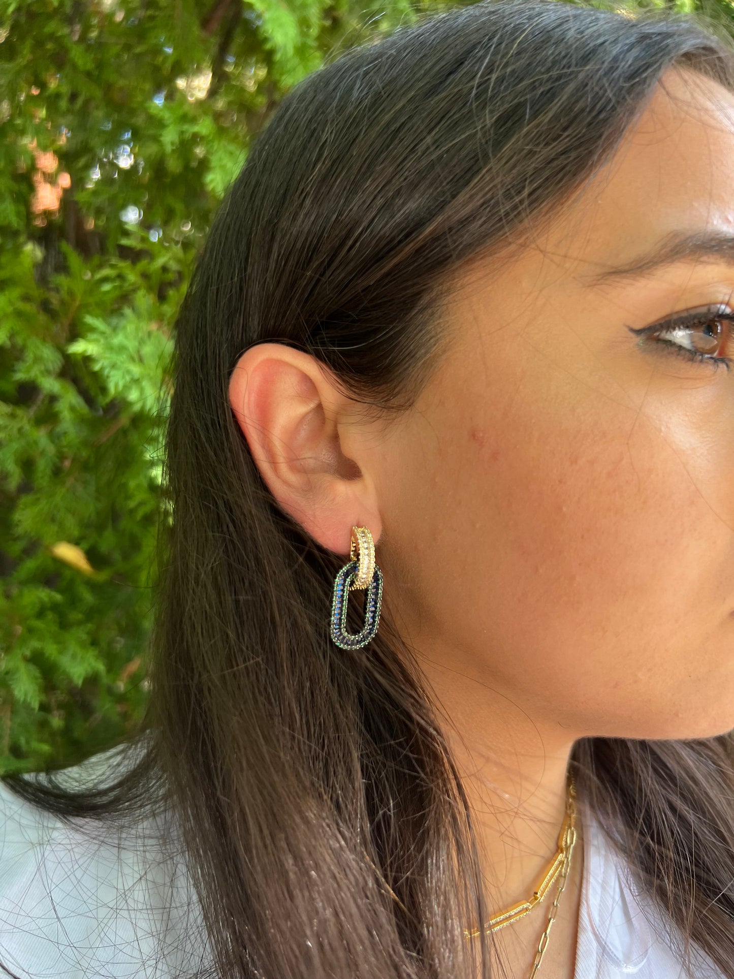 GREEN X BLUE STATEMENT Earrings