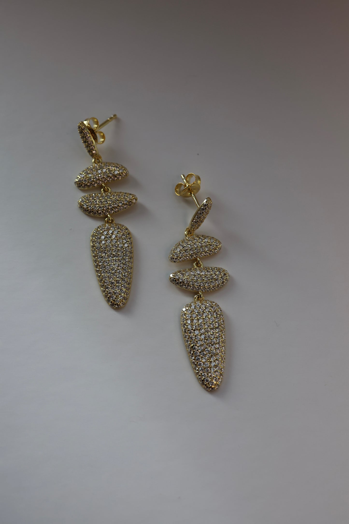 Oval Elongated Refined Cocktail Earrings