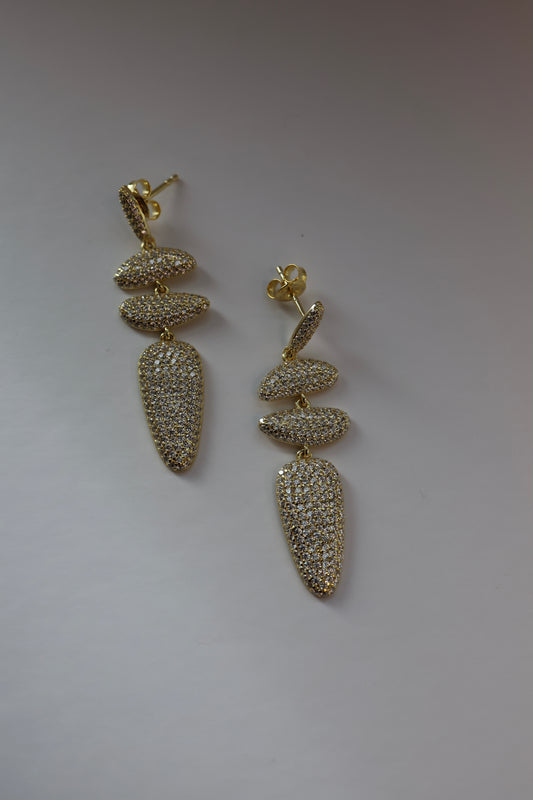 Oval Elongated Refined Cocktail Earrings