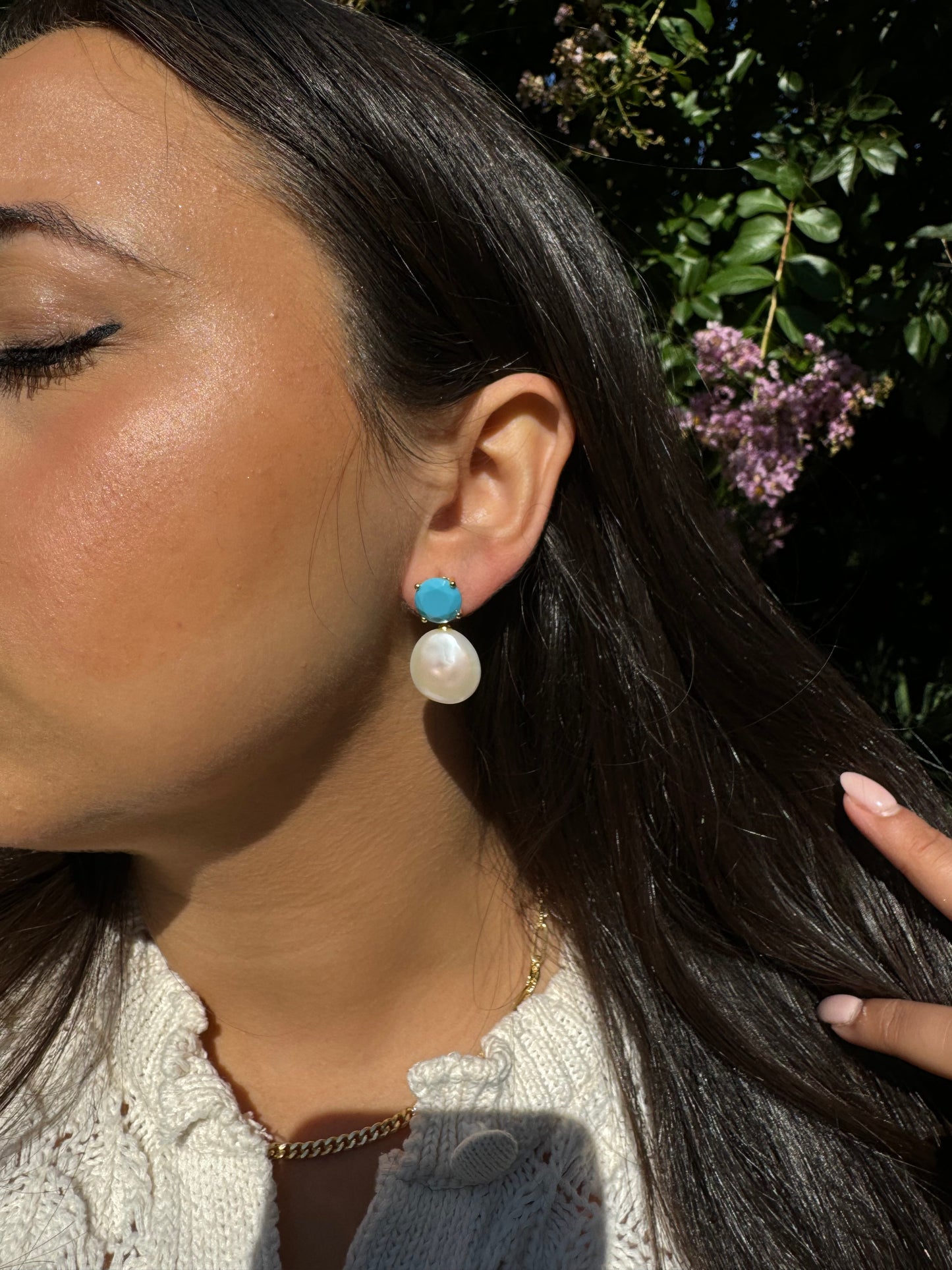 Pearl X Turquoise Earrings